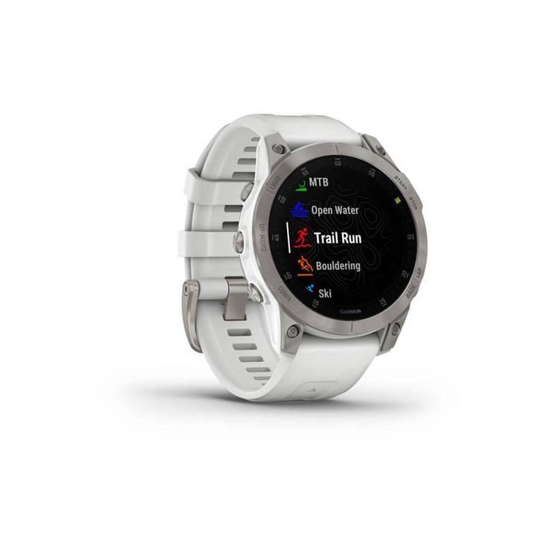 GPS hodinky Garmin epix PRO Sapphire - Titan White Silicone Band