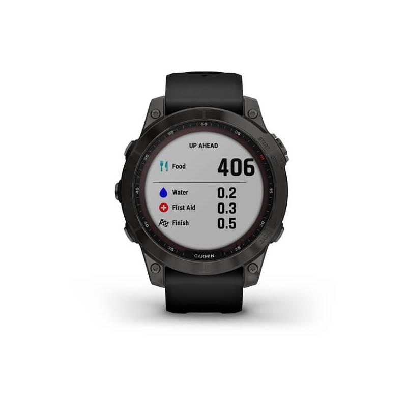 GPS hodinky Garmin fenix 7 PRO Sapphire Solar - Titan Black Black Silicone Band