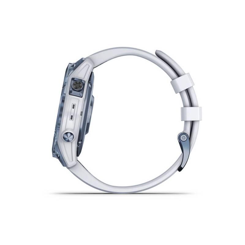 GPS hodinky Garmin fenix 7 PRO Sapphire Solar - Titan Blue White Silicone Band
