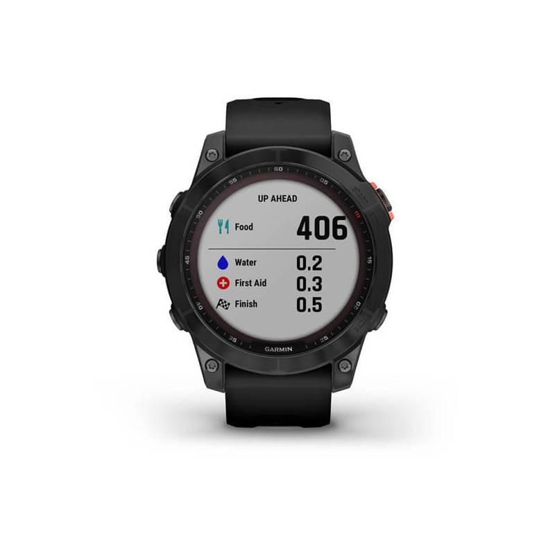 GPS hodinky Garmin fenix 7 PRO Solar - Gray Black Silicone Band