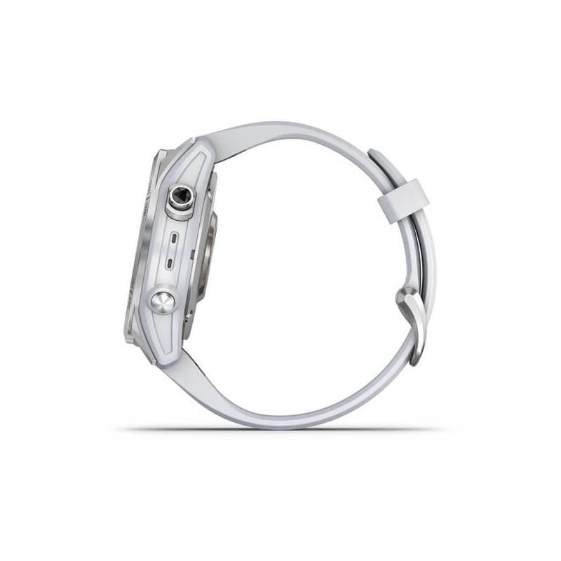 GPS hodinky Garmin fenix 7S PRO Glass - Silver White Silicone Band
