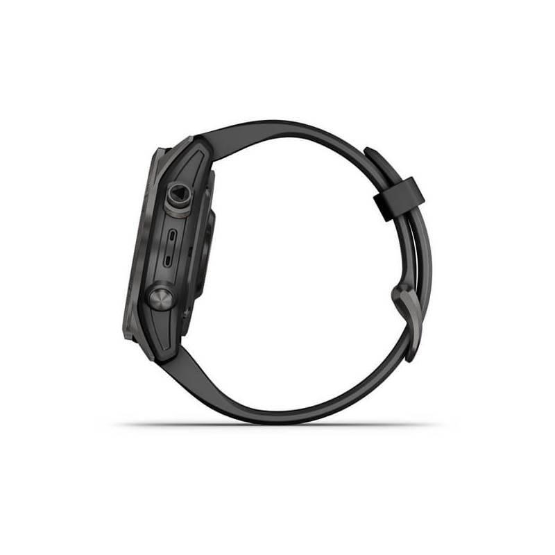 GPS hodinky Garmin fenix 7S PRO Sapphire Solar - Titan Carbon Gray Black Silicone Band