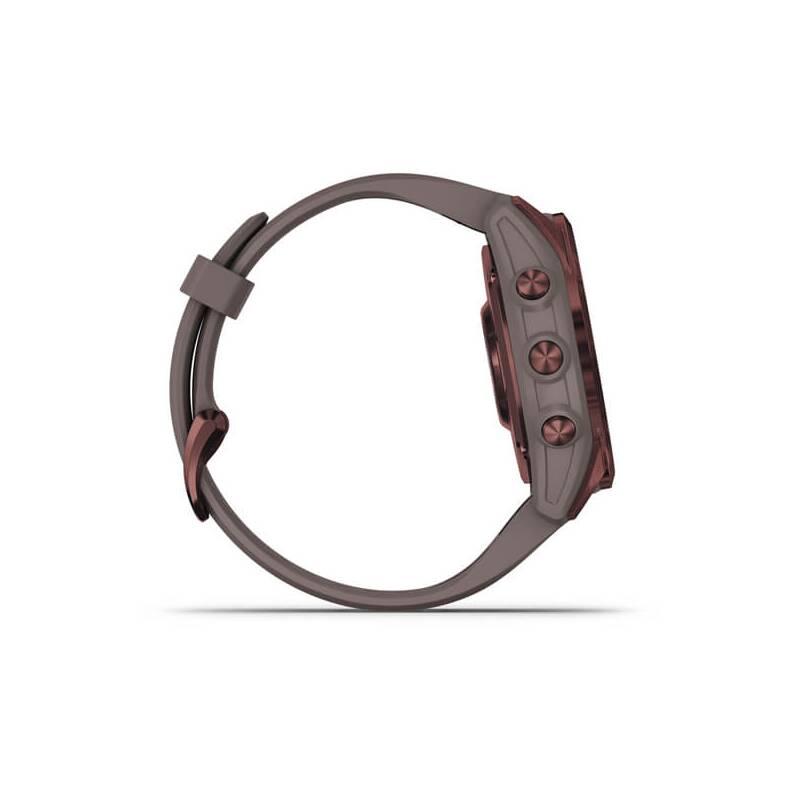 GPS hodinky Garmin fenix 7S PRO Sapphire Solar - Titan Dark Bronze Gray Silicone Band