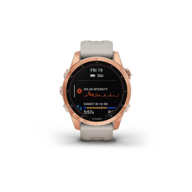 GPS hodinky Garmin fenix 7S PRO Solar - Rose Gold Sand Silicone Band