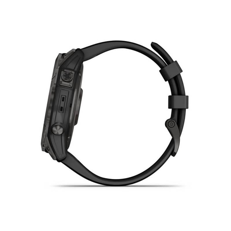 GPS hodinky Garmin fenix 7X PRO Sapphire Solar - Titan Carbon Gray Black Silicone Band