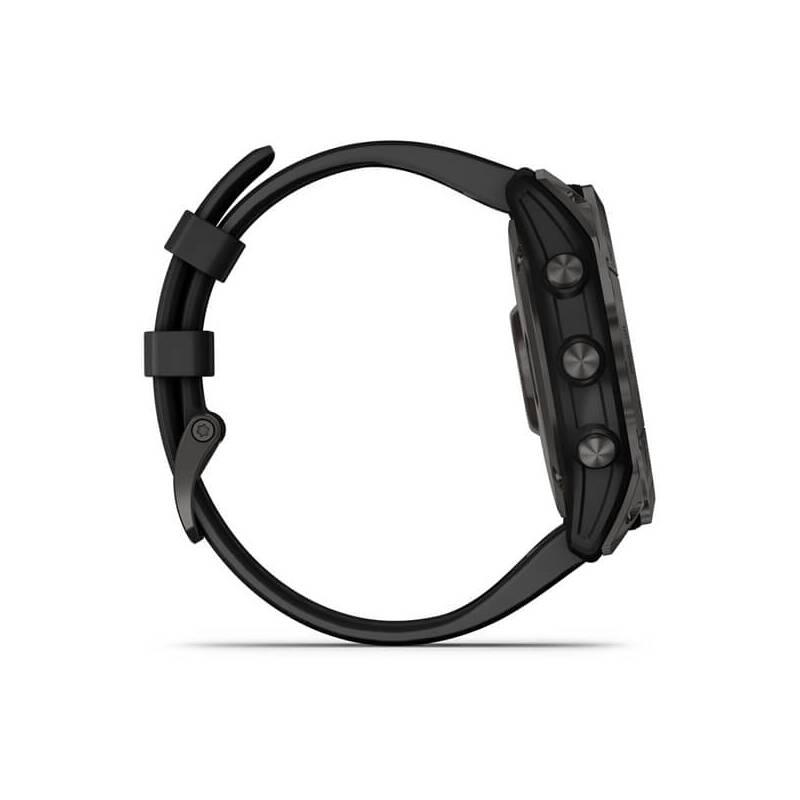 GPS hodinky Garmin fenix 7X PRO Sapphire Solar - Titan Carbon Gray Black Silicone Band
