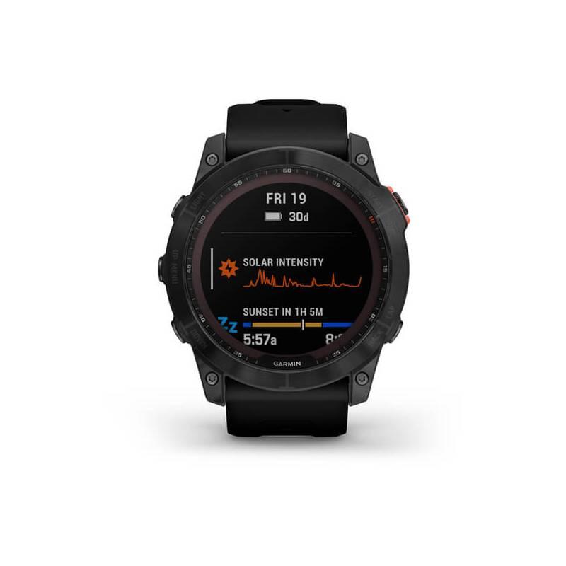 GPS hodinky Garmin fenix 7X PRO Solar - Gray Black Silicone Band