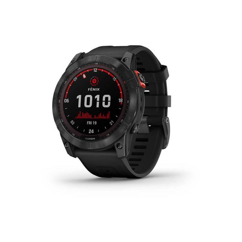 GPS hodinky Garmin fenix 7X PRO Solar - Gray Black Silicone Band