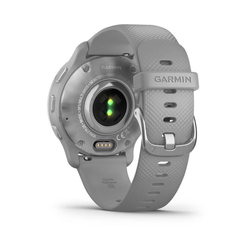 GPS hodinky Garmin Venu 2 Plus - Silver Gray Silicone Band