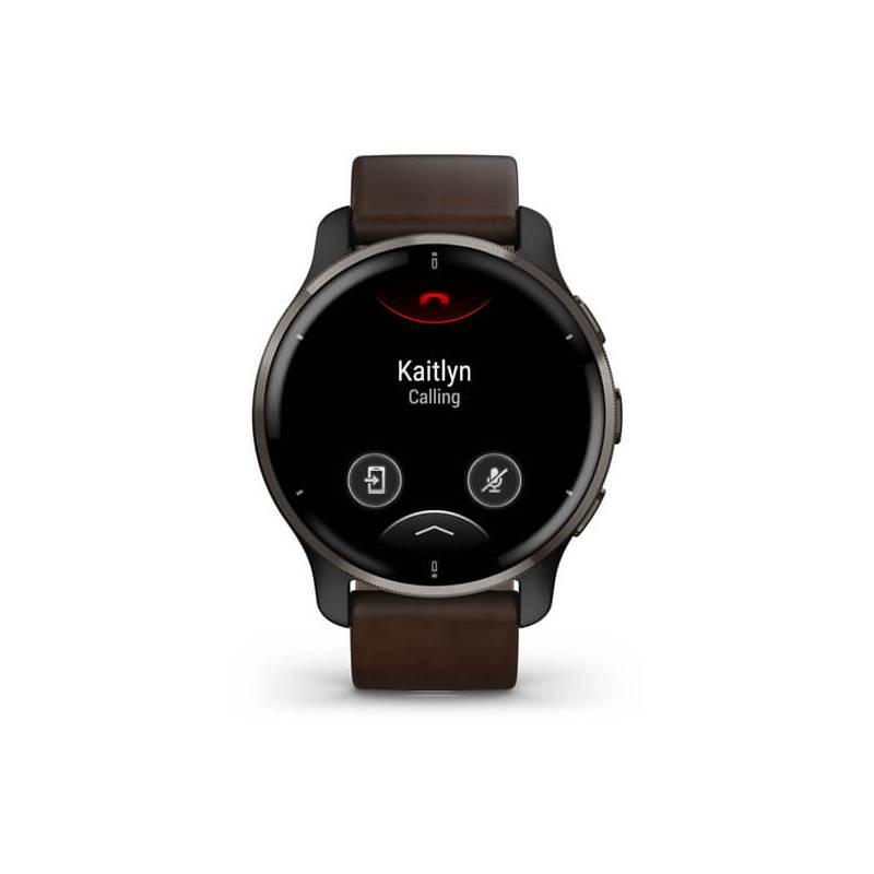 GPS hodinky Garmin Venu 2 Plus - Slate Brown Leather Band