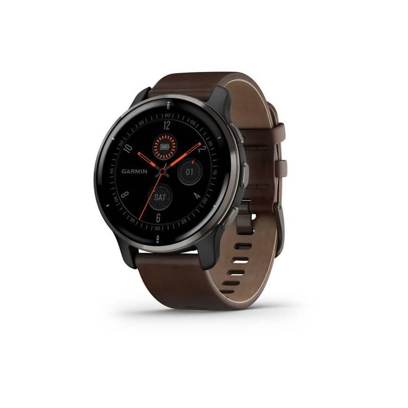 GPS hodinky Garmin Venu 2 Plus - Slate Brown Leather Band