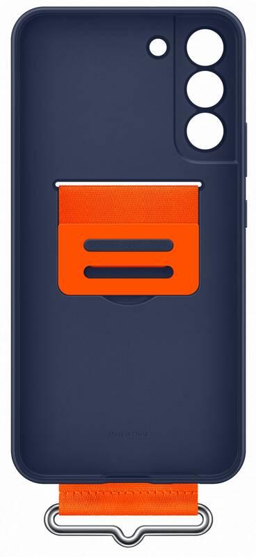 Kryt na mobil Samsung Silicone Cover s poutkem na Galaxy S22 modrý