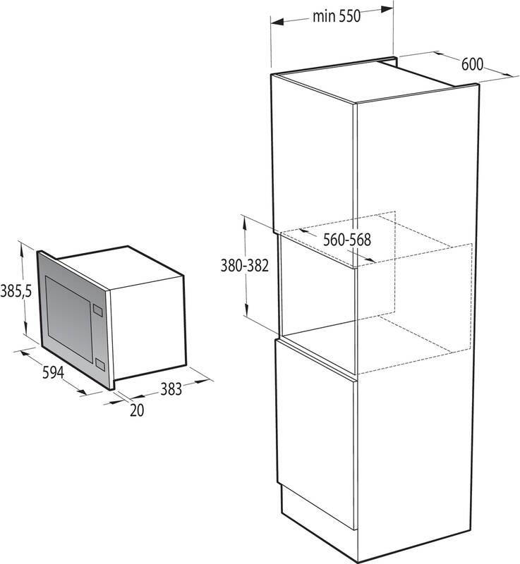 Mikrovlnná trouba Gorenje Superior BMIX251SG3BG černá