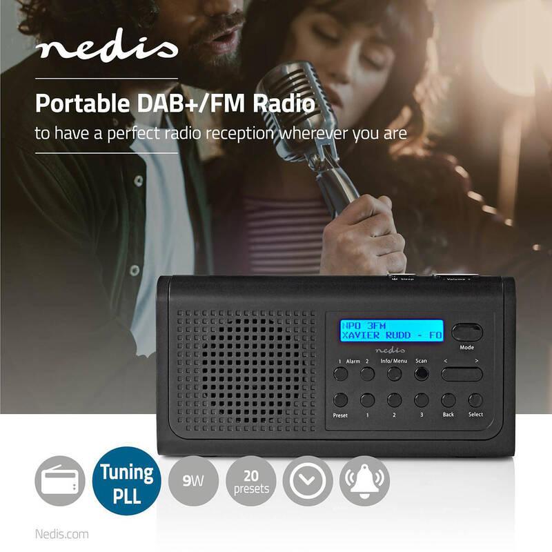 Radiopřijímač s DAB Nedis RDDB1500 černý