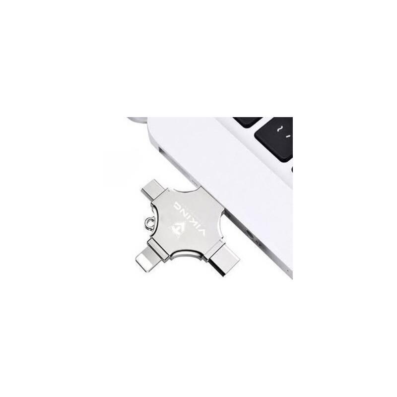 USB Flash Viking 16GB, USB USB-C Micro USB Lightning stříbrný