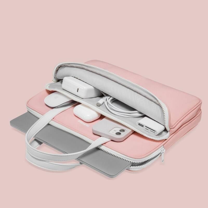 Brašna na notebook tomtoc Premium Briefcase na 14" MacBook Pro růžová