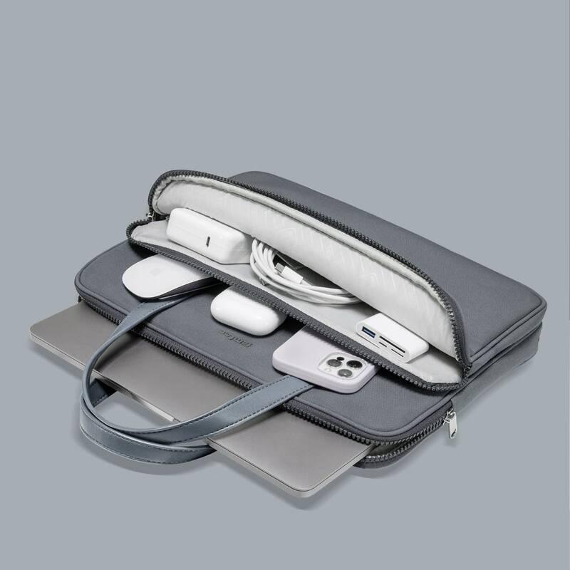 Brašna na notebook tomtoc Premium Briefcase na 14" MacBook Pro šedá