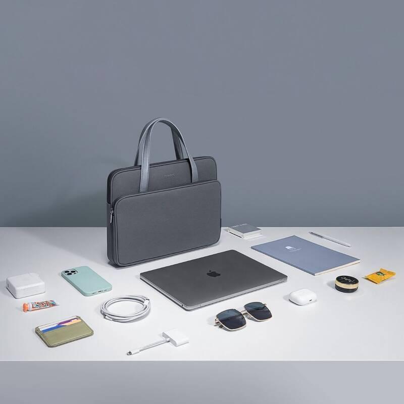 Brašna na notebook tomtoc Premium Briefcase na 14" MacBook Pro šedá