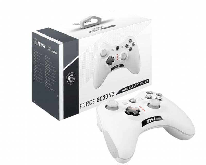 Gamepad MSI Force GC30 V2, bezdrátový, pro PC, PS3, Android bílý