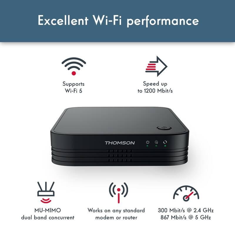 Komplexní Wi-Fi systém Thomson Mesh Home Kit 1200 ADD-ON černý