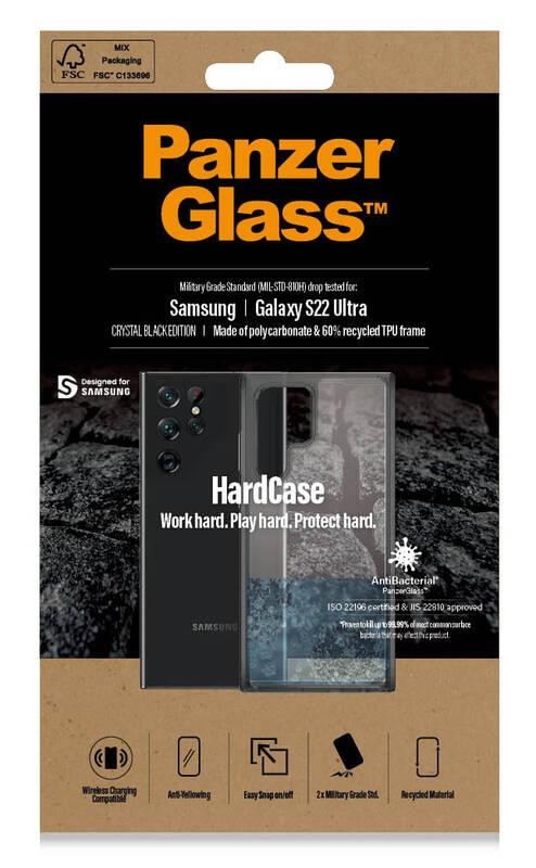 Kryt na mobil PanzerGlass HardCase na Samsung Galaxy S22 Ultra černý průhledný