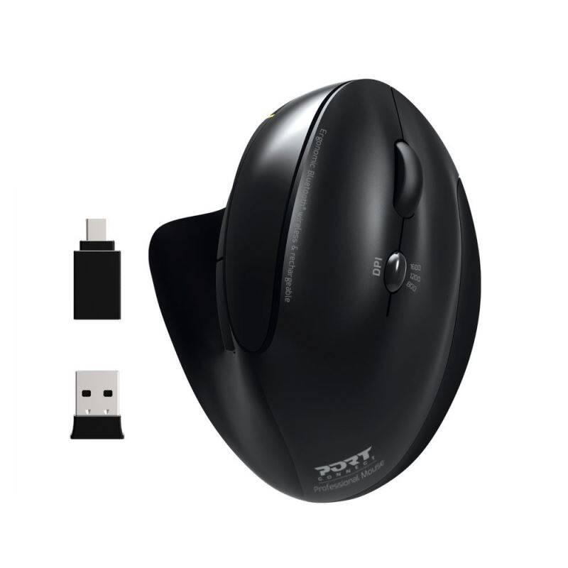 Myš PORT CONNECT Ergonomic Rechargeable černá