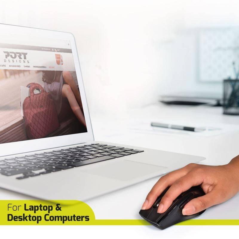 Myš PORT CONNECT Silent USB-A USB-C černá
