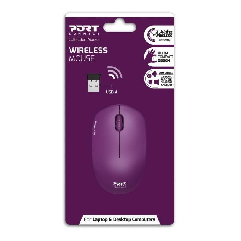 Myš PORT CONNECT Wireless Collection fialová