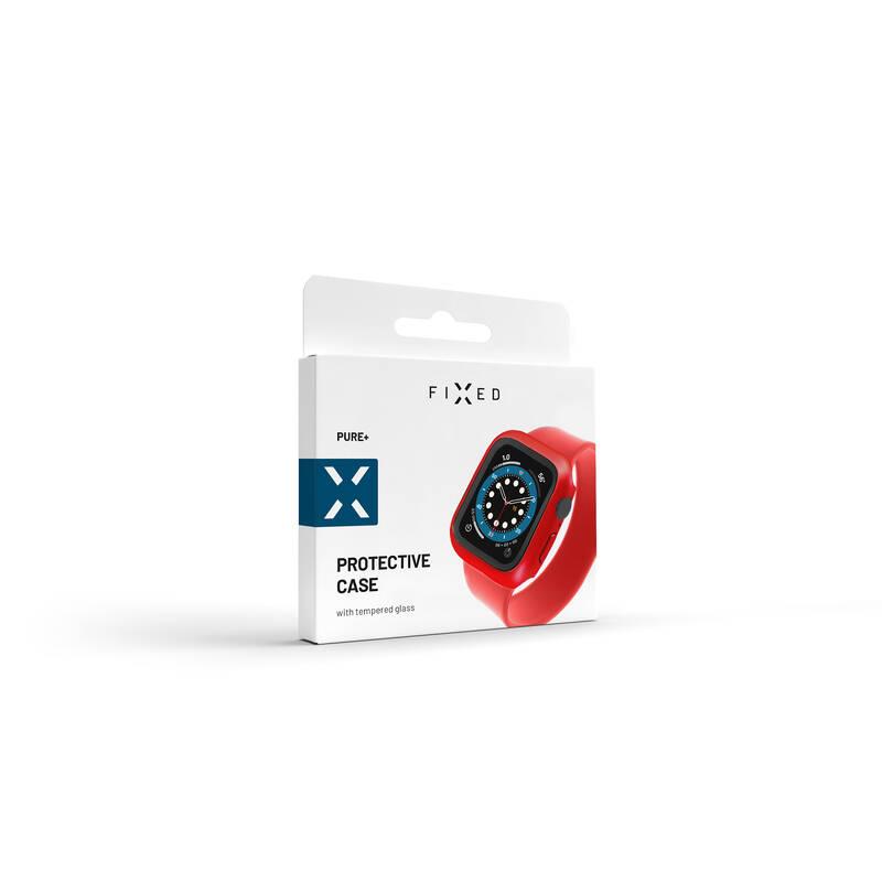 Ochranné pouzdro FIXED Pure s temperovaným sklem pro Apple Watch 40mm červené