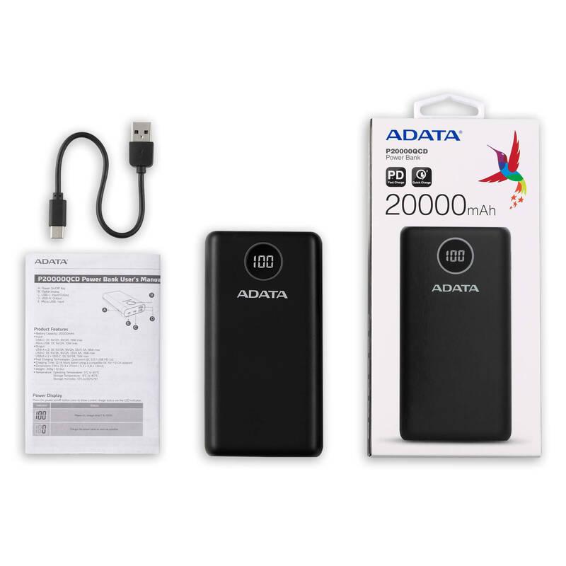 Powerbank ADATA P20000QCD 20000mAh černá