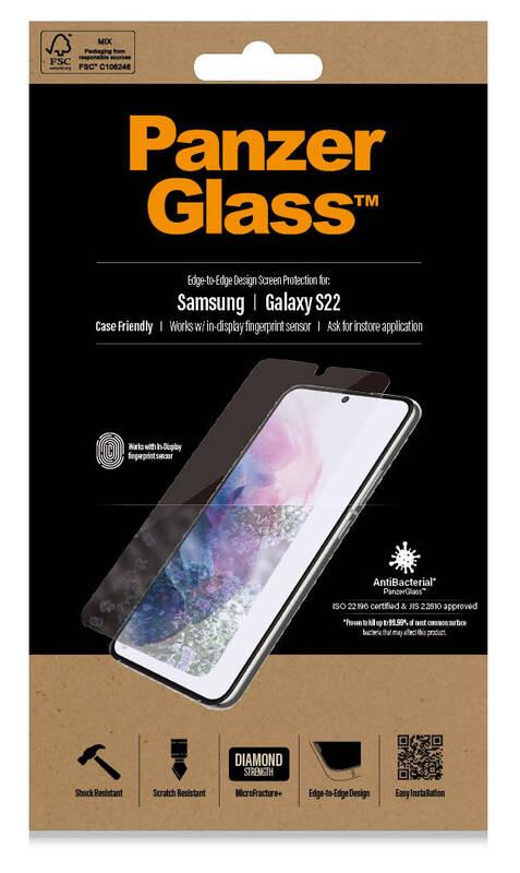 Tvrzené sklo PanzerGlass Edge-to-Edge na Samsung Galaxy S22 průhledné