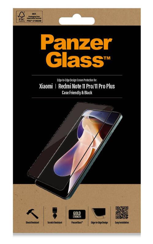 Tvrzené sklo PanzerGlass Edge-to-Edge na Xiaomi Redmi Note 11 Pro 11 Pro Plus černé