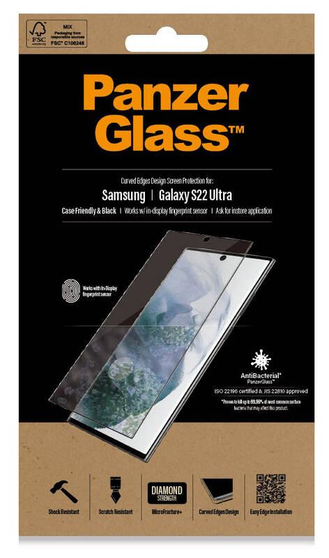 Tvrzené sklo PanzerGlass Premium 3D na Samsung Galaxy S22 Ultra černé, Tvrzené, sklo, PanzerGlass, Premium, 3D, na, Samsung, Galaxy, S22, Ultra, černé