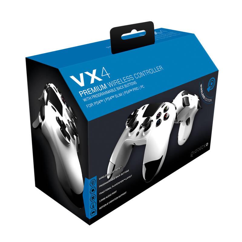 Gamepad Gioteck VX-4 trigger pro PS4, PC bílý