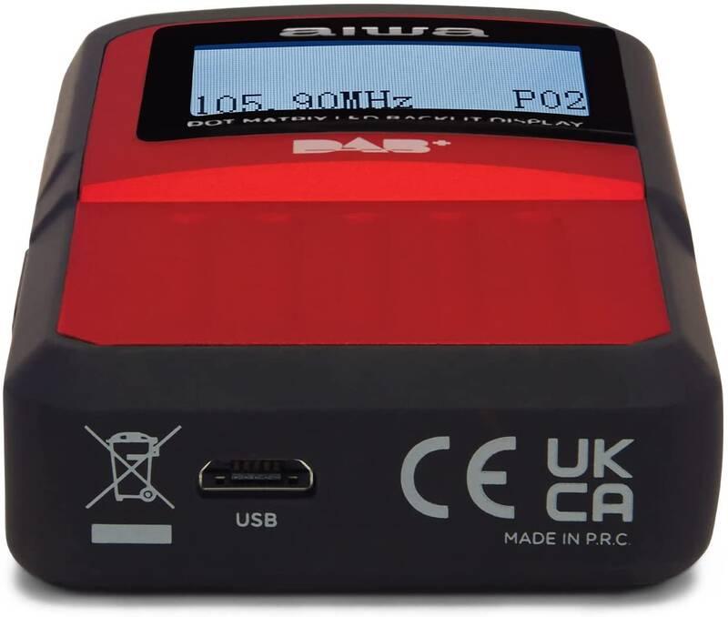 Radiopřijímač s DAB AIWA RD-20DAB červený