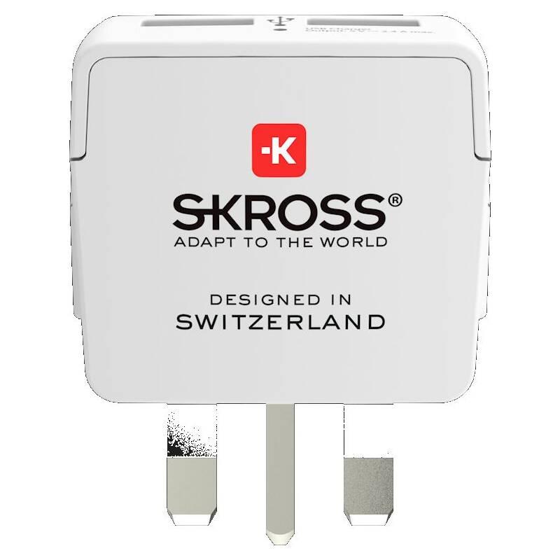 Cestovní adaptér SKROSS UK USB pro použití ve Velké Británii, vč. 2x USB 2400mA
