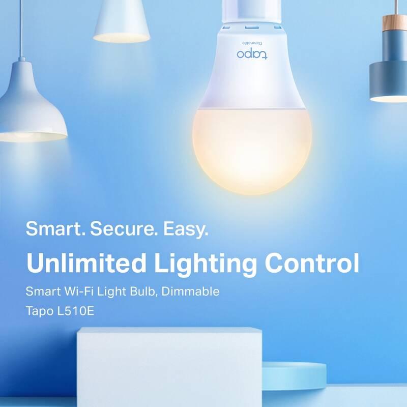 Chytrá žárovka TP-Link Tapo L510E Smart, 8,7 W, E27, teplá bílá, 2ks