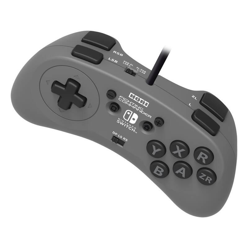 Gamepad HORI Fighting Commander pro Nintendo Switch šedý