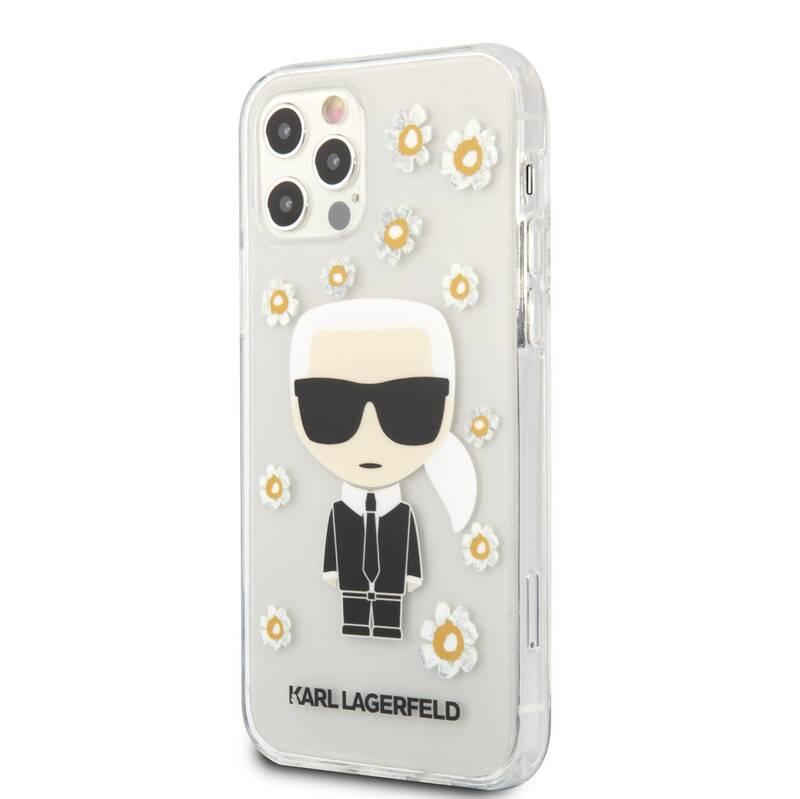 Kryt na mobil Karl Lagerfeld Flower na Apple iPhone 12 12 Pro průhledný
