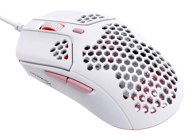 Myš HyperX Pulsefire Haste bílá růžová