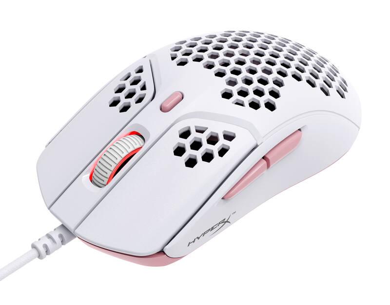 Myš HyperX Pulsefire Haste bílá růžová