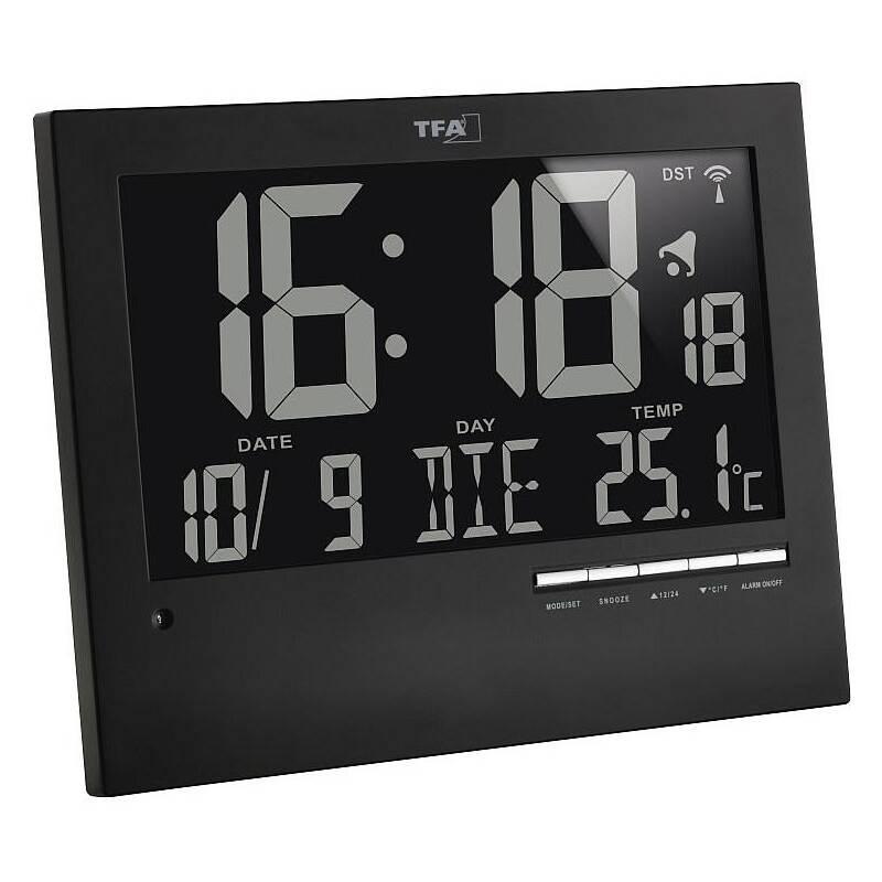 Nástěnné hodiny TFA TFA 60.4508 černé, Nástěnné, hodiny, TFA, TFA, 60.4508, černé