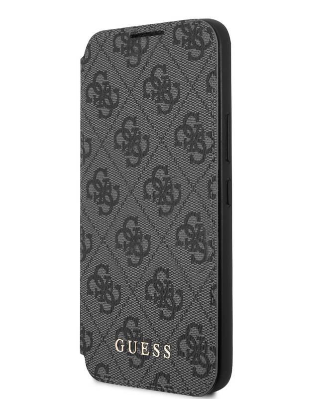 Pouzdro na mobil flipové Guess 4G Book na Samsung Galaxy S22 šedé