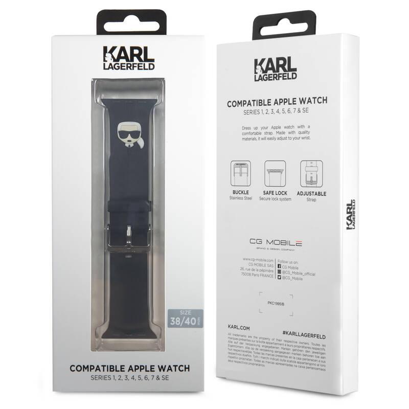 Řemínek Karl Lagerfeld Karl Head na Apple Watch 38 40 41mm černý