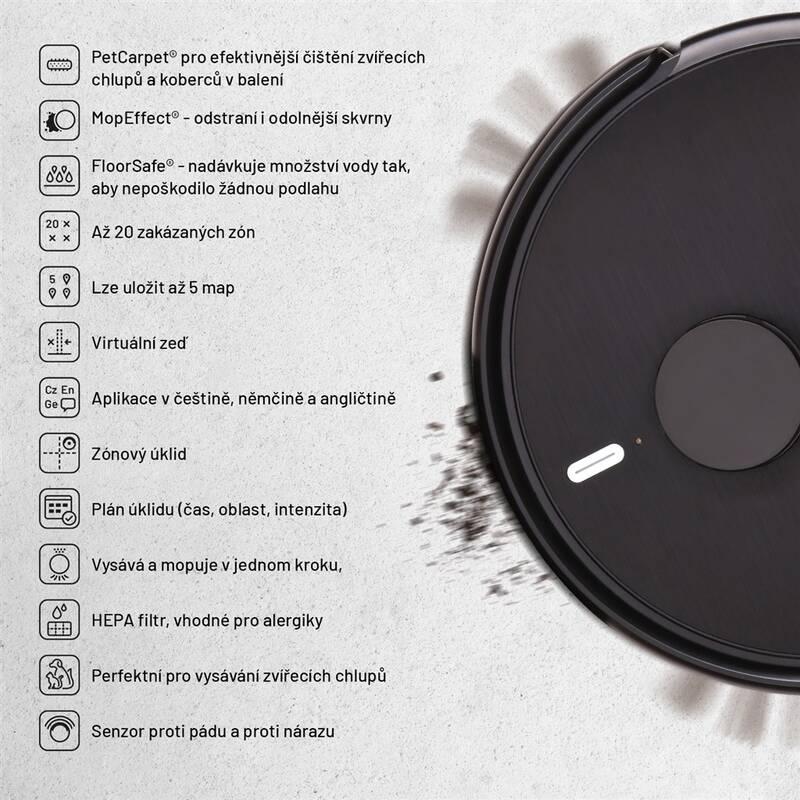 Robotický vysavač Lauben LaserVac® 52BB Pet černý