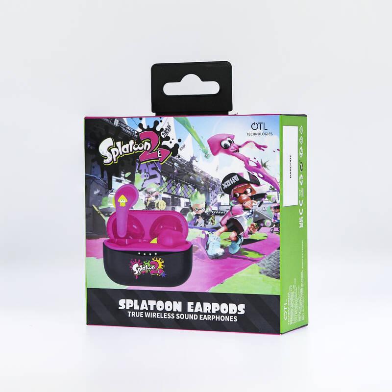 Sluchátka OTL Tehnologies Splatoon TWS černá růžová, Sluchátka, OTL, Tehnologies, Splatoon, TWS, černá, růžová