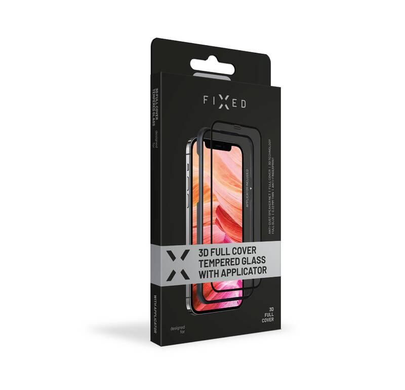Tvrzené sklo FIXED 3D Full-Cover s aplikátorem na Apple iPhone 13 13 Pro černé