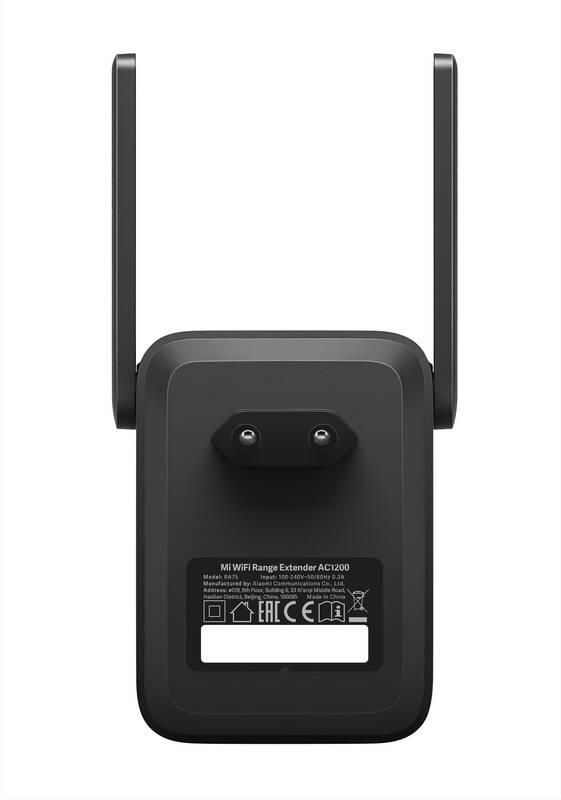 WiFi extender Xiaomi Mi WiFi Range AC1200 černý