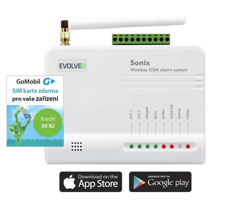 Alarm Evolveo Sonix, bezdrátový, GSM bílý