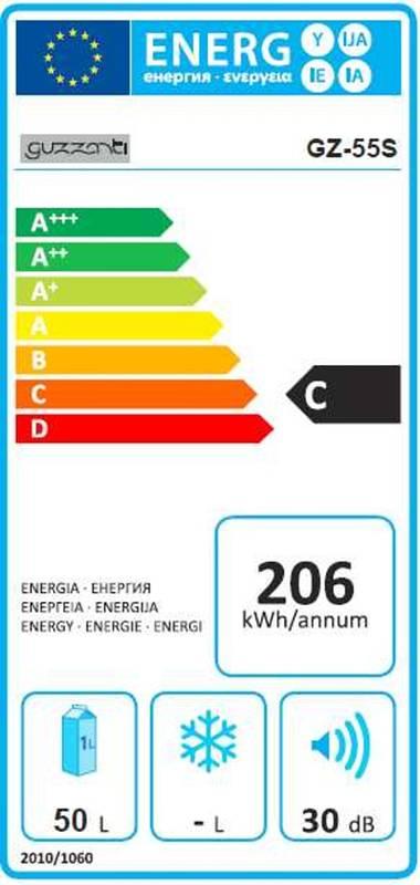 Chladnička Guzzanti GZ 55 S černá stříbrná